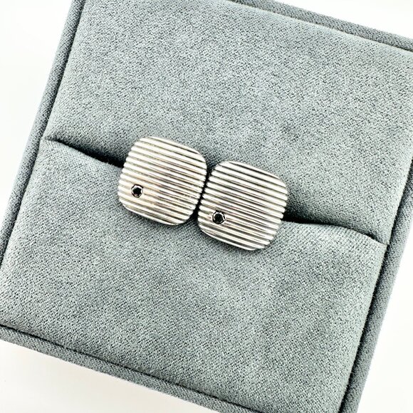 David Yurman Royal Cord Cufflinks w/ Black Diamonds - RARE